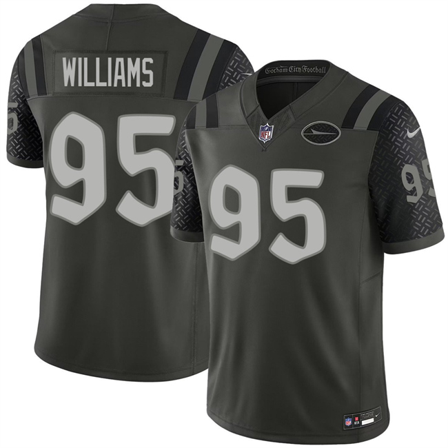 Men's Black New York Jets #95 Quinnen Williams 2025 F.U.S.E. “Rivalries” Vapor Limited Stitched Football Jersey